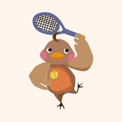 sport animal chicken cartoon elements vector