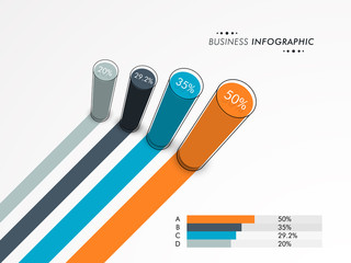 Creative business infographic layout with statistics.