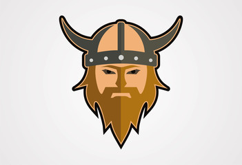 Viking helmet vector logo