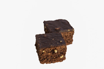 brownie isolated on white background