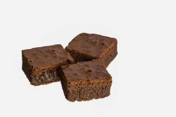 brownie isolated on white background