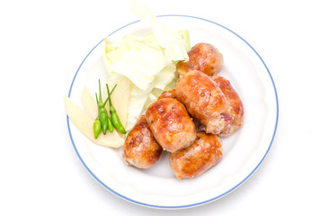 Thai style grilled pork sausages