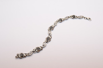 the silver chain on white background