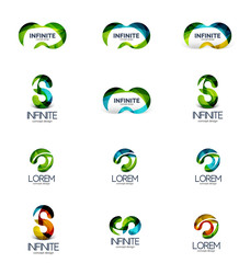 Set of infinity and loop company logos
