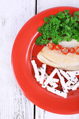 Fresh fish salad with vegetables