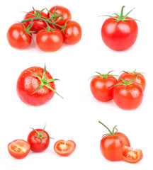 Tomato set isolated on white background.