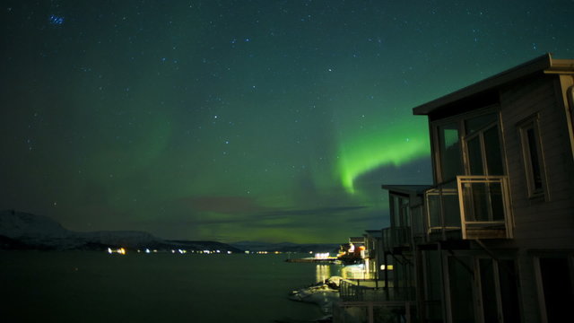 Time lapse Aurora Polaris  natural solar light Northern Lights Norway 