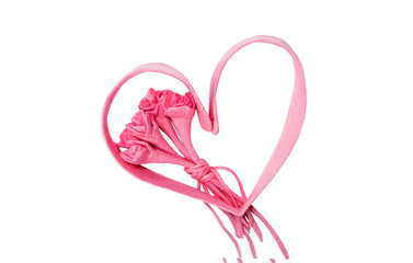 Bouquet of roses and heart silhouette isolated