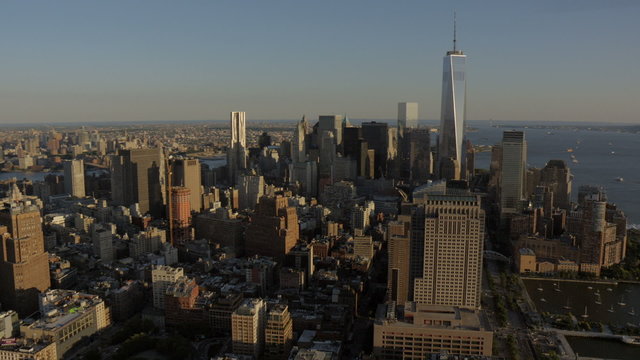 Aerial World Trade Center Skyscrapers Brooklyn travel New York USA 