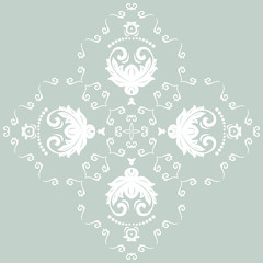 Orient Vector Pattern. Abstract Ornament with Blue and White