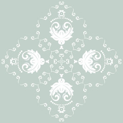 Orient Vector Pattern. Abstract Ornament with Blue and White