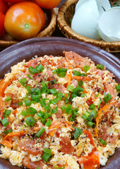 Vietnamese food, tomato saute egg
