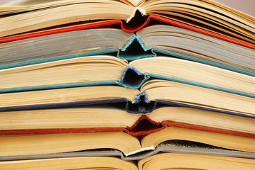 Pile of books, macro view