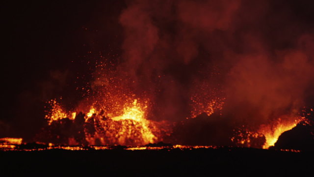Lava Holuhraun Volcano Eruption Explosion Molten Magma Activity Travel Iceland