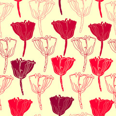 Seamless pattern with flowers