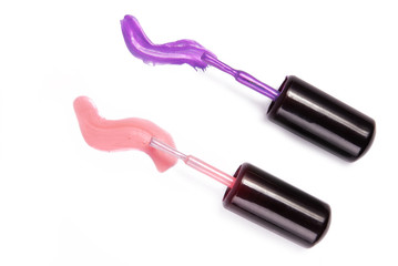 nail enamel polish isolated on white