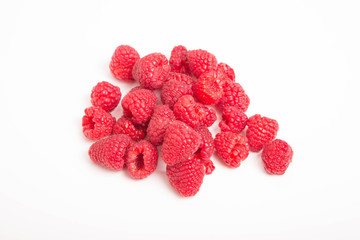 Fresh Red Raspberries on White Counter