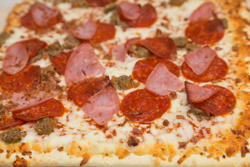 Gourmet Pizza with Four Kinds of Meat
