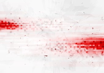 Grunge red hi-tech background with squares