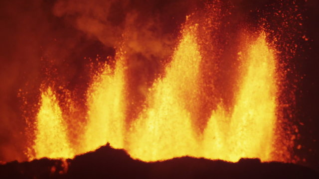 Red Volcanic Molten Lava Holuhraun Active Emissions Bardarbunga Iceland 