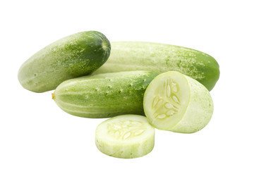 Cucumbers isolated on white background