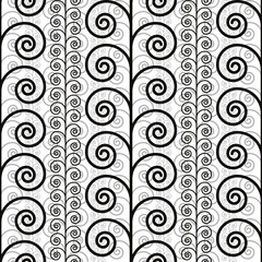 Curly decorative seamless pattern, vector background.