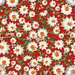 abstract seamless floral ornament and shadows