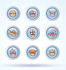 Simple avatar icons set, vector.