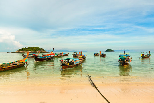 Boats on the beach, Thailand.