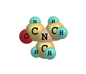 Dimethylformamide molecule isolated on white