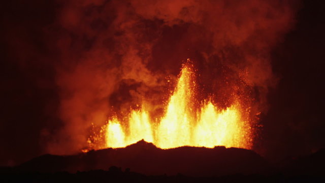 Red Volcanic Molten Lava Holuhraun Active Emissions Bardarbunga Iceland 