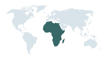 Fototapeta na wymiar world map hight lighting africa