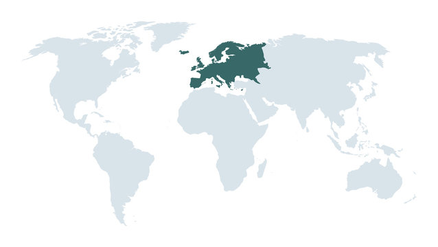world map hight lighting europe