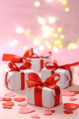 gifts with red ribbons