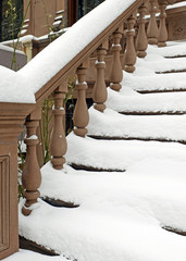Entrance Staircase on Brownstone Apartment Building, Manhattan