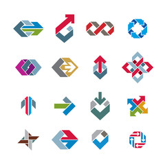 Abstract unusual vector icons set, creative symbols collection,