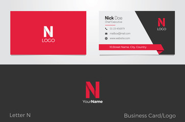 N Letter Logo Corporate Business card