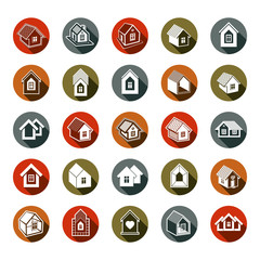 Houses abstract icons, can be used in advertising and as brandin