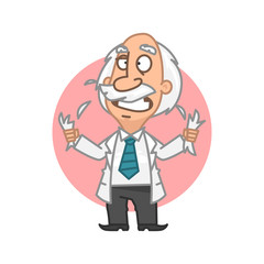 Professor in fury tear on head hair