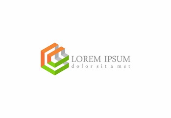 abstract cube colorful company logo