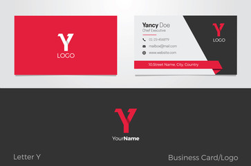 Y Letter Logo Corporate Business card