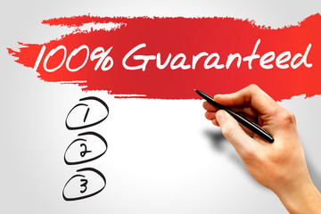 100 Percent Guaranteed blank list, business concept