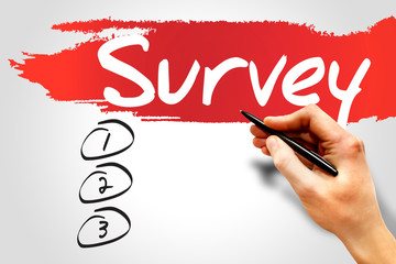 SURVEY blank list, business concept
