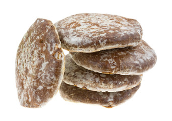 Stack of glazed gingerbread cookies