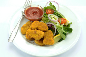 nuggets et salade