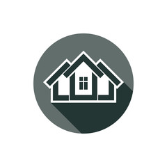 Obraz premium Real estate icon isolated on white, abstract house depiction. Pr