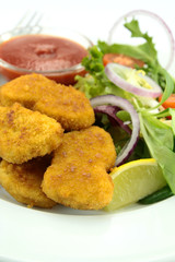 nuggets et salade