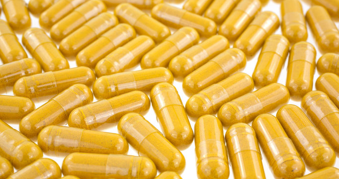 Layer Of Turmeric Capsules