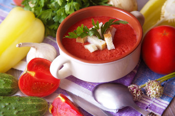 Gazpacho soup with vegetables