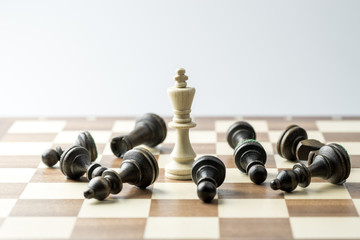 Chess figure, business concept strategy, leadership, team and su